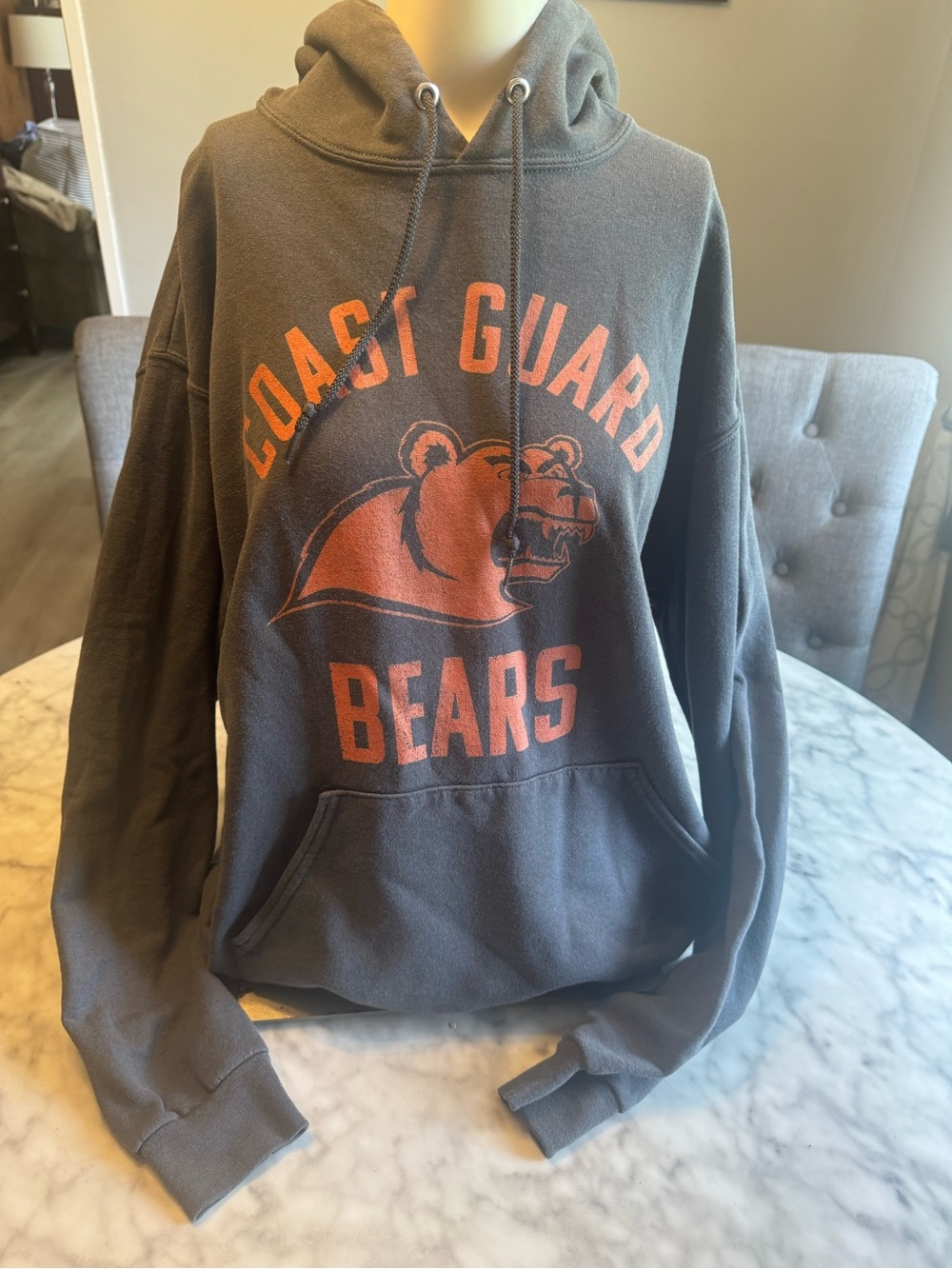 Men's Gray Coast Guard Bears Hoodie with Orange Graphic